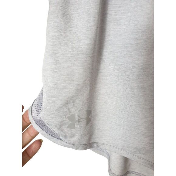 Under Armour Women's UA Shorts Large Fly By Silver Grey HeatGear Lg NWOT - Picture 7 of 9